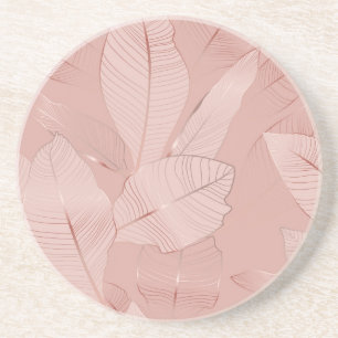Banana, palm leaves: shiny copper. coaster
