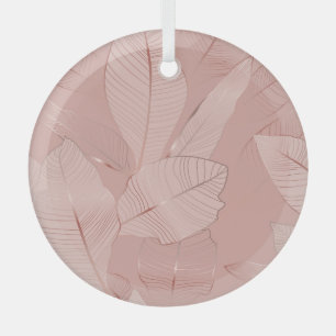 Banana, palm leaves: shiny copper. glass tree decoration