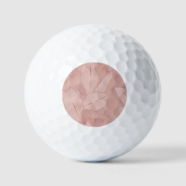 Banana, palm leaves: shiny copper. golf balls (Front)