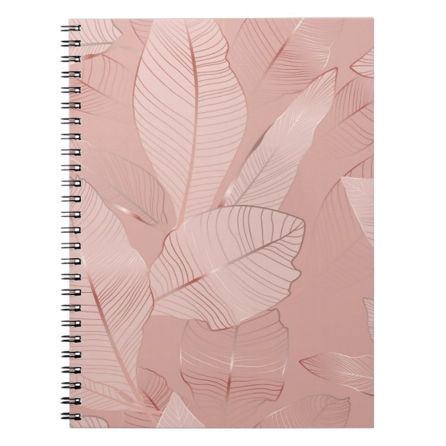 Banana, palm leaves: shiny copper. notebook (Front)
