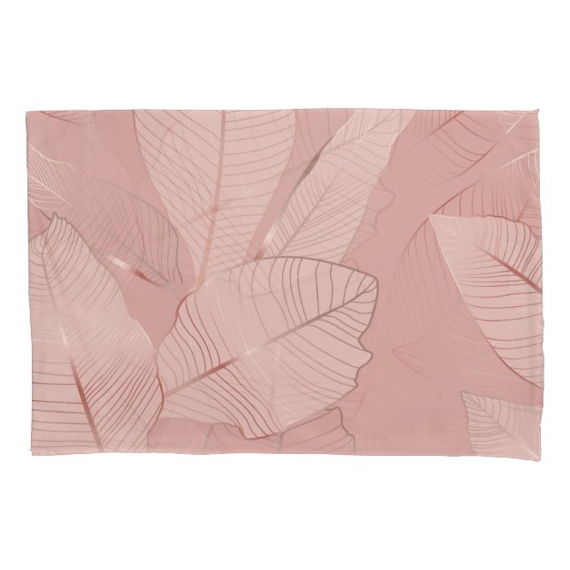 Banana, palm leaves: shiny copper. pillowcase (Front)