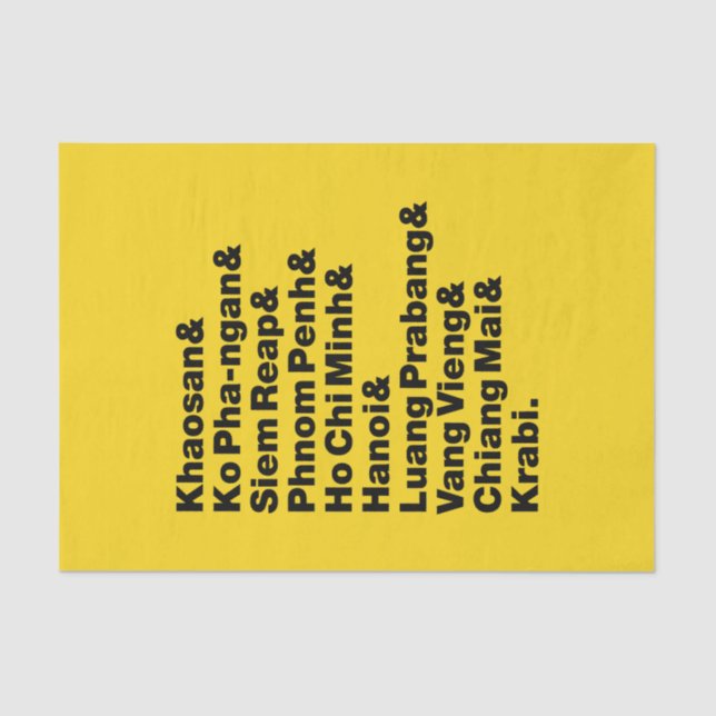 Banana Pancake Trail / Circuit Tissue Paper (Front)