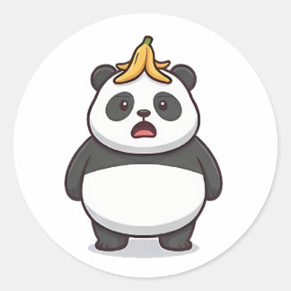Banana Panda Classic Round Sticker