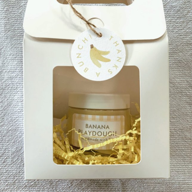 Banana Party Playdough Yellow Gingham Labels (Creator Uploaded)