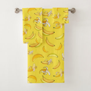 Banana Pattern 4 Bath Towel Set