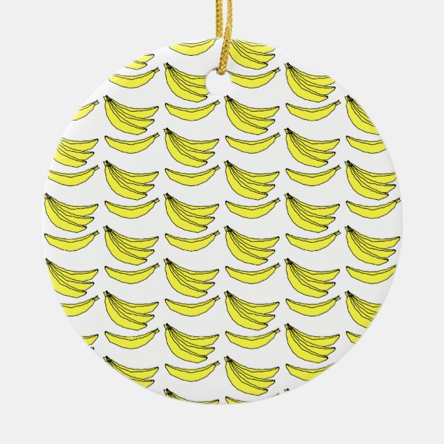 Banana Pattern. Ceramic Tree Decoration (Front)