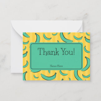 Banana Pattern Flat Note Card