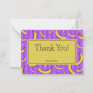 Banana Pattern Flat Note Card