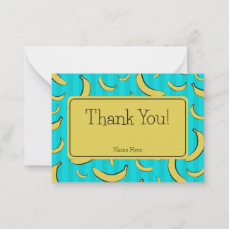 Banana Pattern Flat Note Card