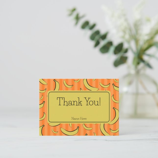 Banana Pattern Flat Note Card (Standing Front)