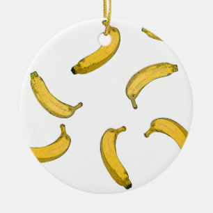Banana pattern sketch version ceramic tree decoration
