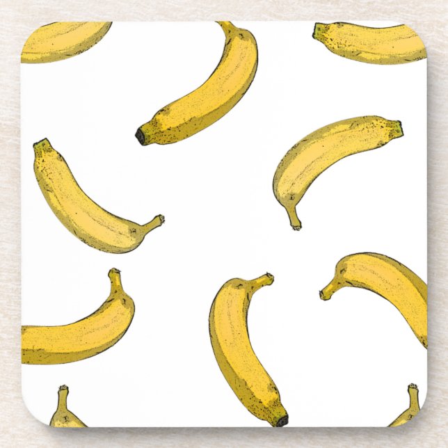 Banana pattern sketch version coaster (Front)