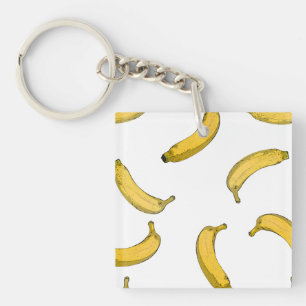 Banana pattern sketch version key ring