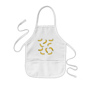 Banana pattern sketch version kids apron