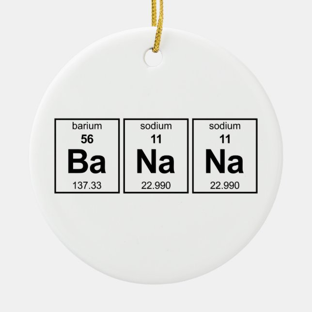 BaNaNa Periodic Table Ceramic Tree Decoration (Front)