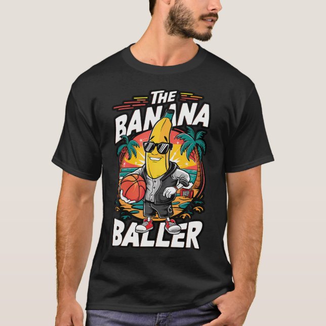 Banana Playing Basketball Fruit Lover Basketball P T-Shirt (Front)