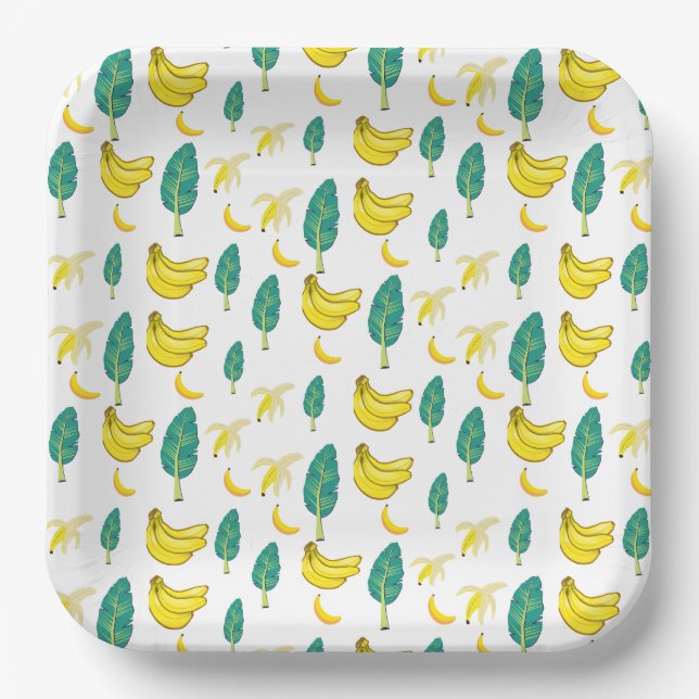 Banana Print Paper Plates (Front)