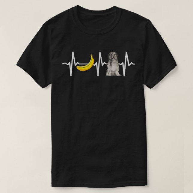 Banana Pyrenean Shepherd Heartbeat Dog Lover  T-Shirt (Design Front)