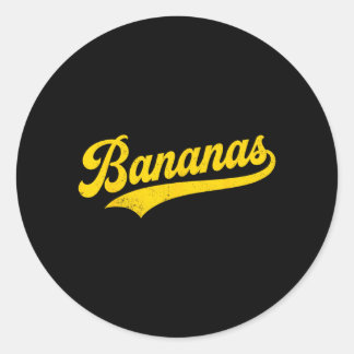 Banana Retro Humour Bananas Clic Men Women Kids Classic Round Sticker