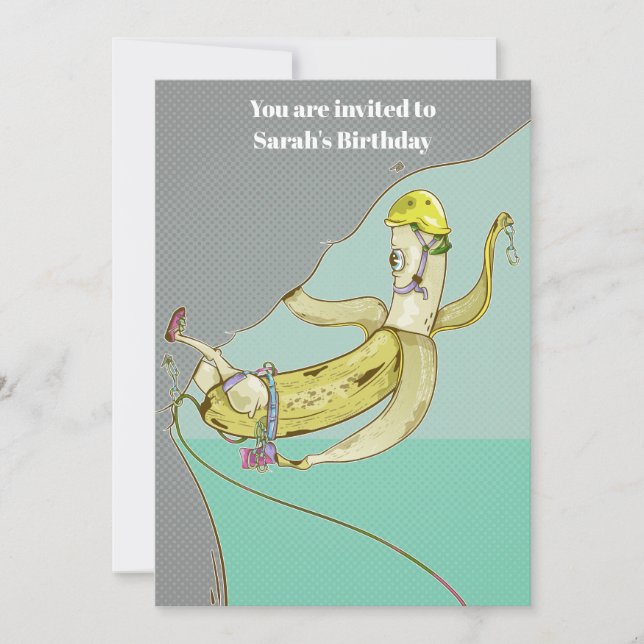 Banana Rock Climbing Invitation (Front)