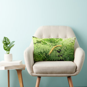 Banana Slug on Ferns I Lumbar Cushion