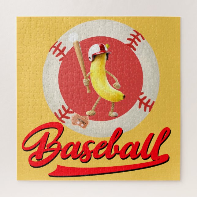 Banana Slugger Funny Baseball Custom Graphic  Jigsaw Puzzle (Vertical)