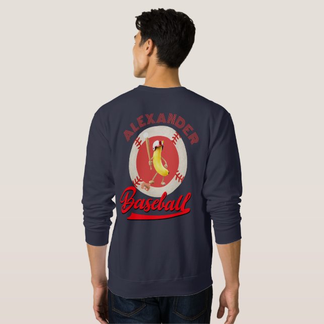 Banana Slugger Funny Baseball Custom Graphic  Sweatshirt (Back Full)