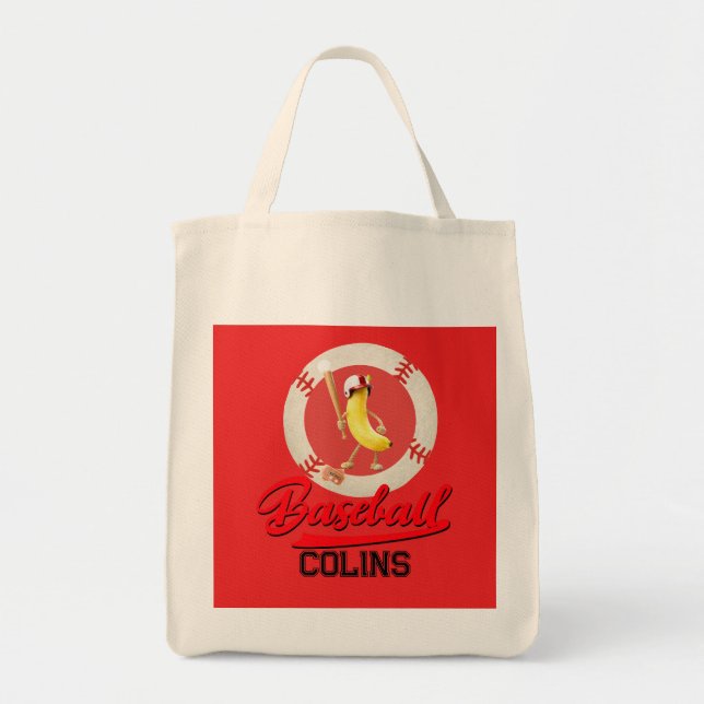 Banana Slugger Funny Baseball Custom Graphic  Tote Bag (Front)