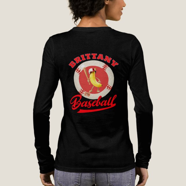 Banana Slugger Funny Baseball Custom Graphic  Tri-Blend Shirt (Back)
