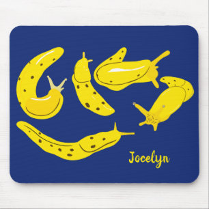 Banana Slugs Yellow and Blue Personalised Mouse Pad