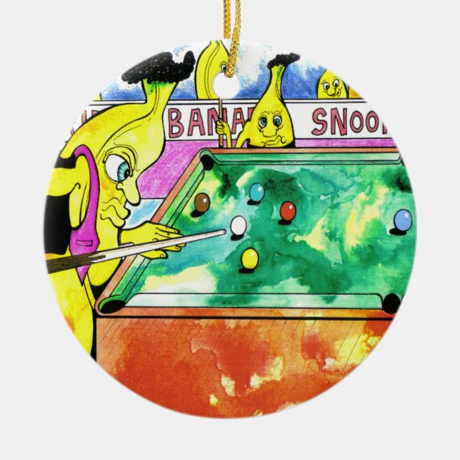 Banana Snooker Ceramic Tree Decoration (Front)