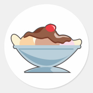 banana split classic round sticker