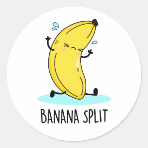 Banana Split Funny Dancing Banana Pun  Classic Round Sticker