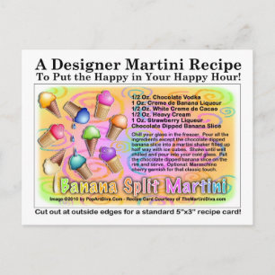 Banana Split Ice Cream Martini Recipe Card