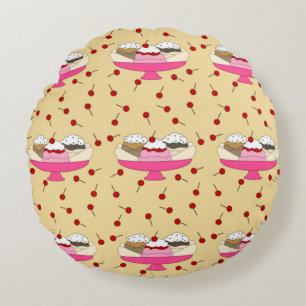 Banana Split Print Round Cushion