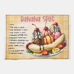 Banana Split Recipe Tea Towel