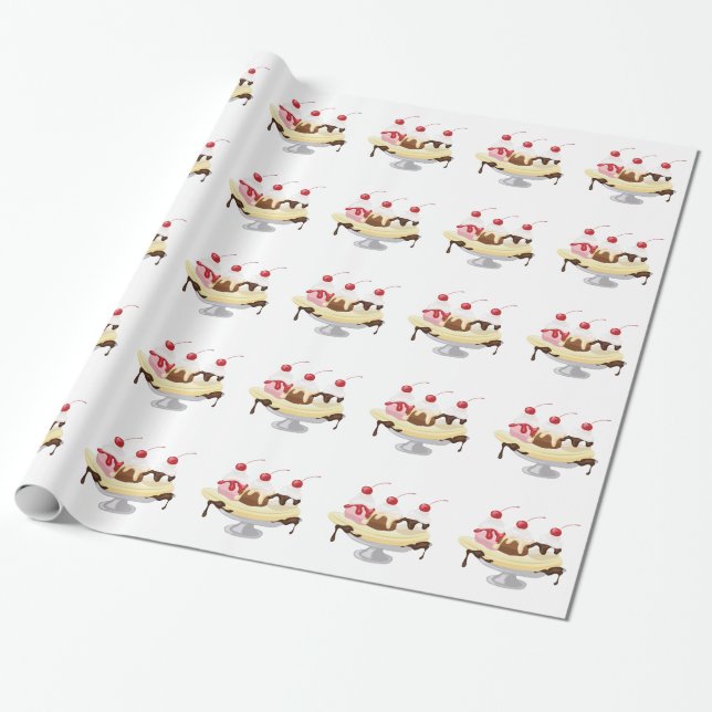 Banana Split Wrapping Paper (Unrolled)