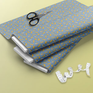Banana Stripe Vector Pattern Classic Blue Fabric