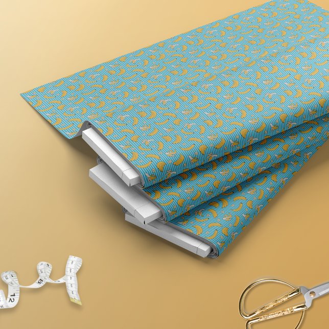 Banana Stripe Vector Pattern | Turquoise Blue Fabric (Creator Uploaded)