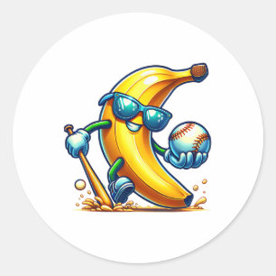 Banana Sungles Face Funny Fruit Cool Banana Funny  Classic Round Sticker