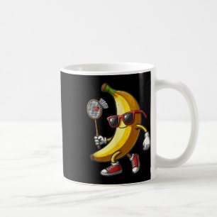 Banana Sungles Playing Badminton Funny Fruit Sport Coffee Mug