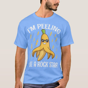 Banana Taking Off Peel Music Pun Funny Cool Banana T-Shirt