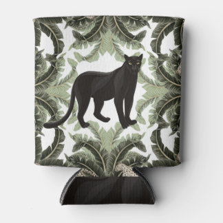 Banana Tree Cheetah Tropical Pattern Can Cooler