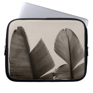 Banana Tree Leaves in Sepia Laptop Sleeve