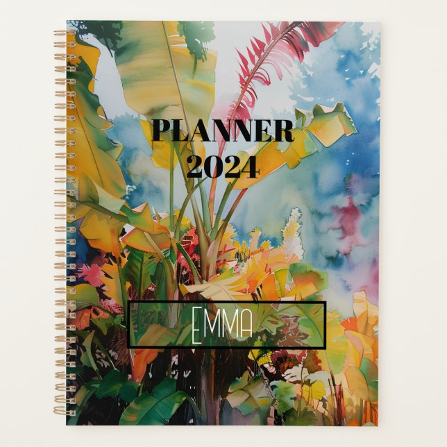 BANANA TREE WATERCOLOR - PLANNER  (Front)