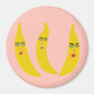 Banana Trio Whimsical Magnet