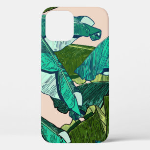 Banana tropical Leaves seamless Pattern iPhone 12 Case