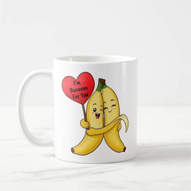 Banana Valentine's Day Coffee Mug (Left)