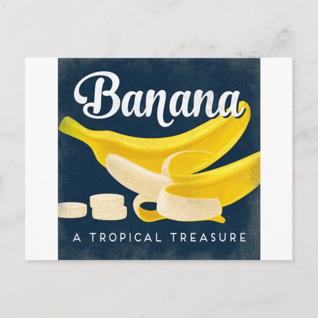 Banana Vintage Fruit Label Retro Postcard (Front)