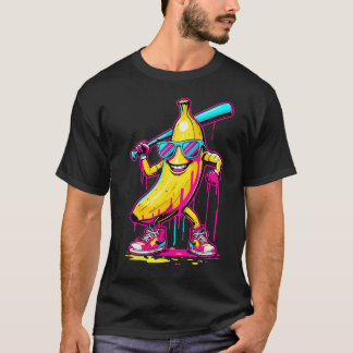 Banana With Baseball Bat Street Funny Baseball T-Shirt